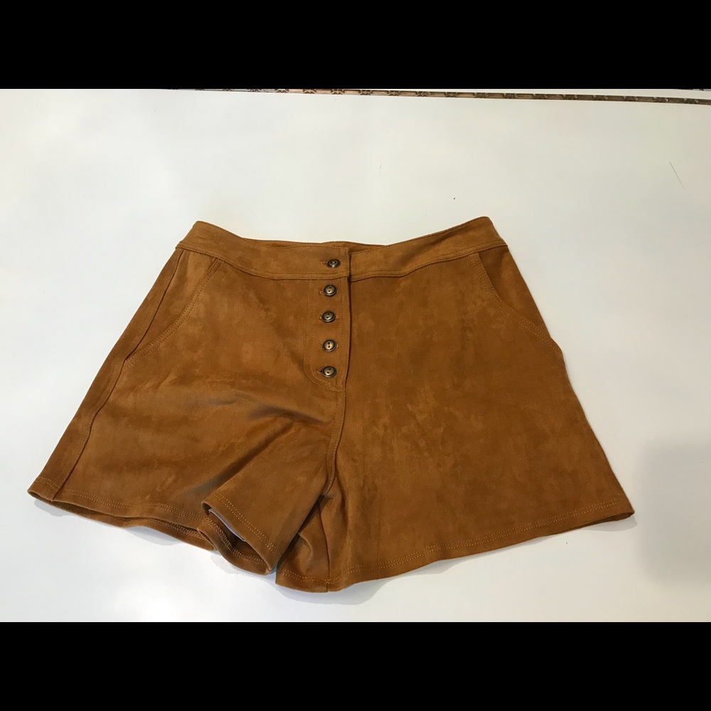 Faux Brown Suede Shorts